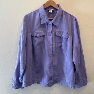JM Collection By Jennifer Moore Light Purple Button Jacket Size 18W 100% Lyocell